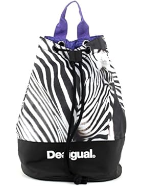 Desigual Bols Petate Schwarz Weiß 67X5SC3-2000 Seesack Freizeitrucksack Rucksack Sport 15 L