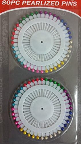 80 x PEARLISED HEAD FANCY PINS SET / HIJAB PIN DRESS MAKERS SEWING CRAFT CARD NEW