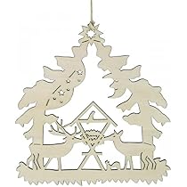 Fensterbild Aus Holz – Winterliches Reh-Motiv, 18 X 15 Cm, Lasergeschnitten Für Weihnachtsdeko