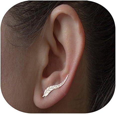 Dangle Hook Earrings with Stripes Large Long Dangle Earring Minimalist Hypoallergenic Jewelry (Silver)