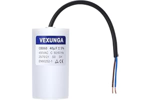 VEXUNGA CBB60 AC Kondensator 40uF 450V Kondensatory rozruchowe silnika roleta 40 MFD 450VAC SH 50x92MM 50/60Hz z przewodem do pompy basenowej