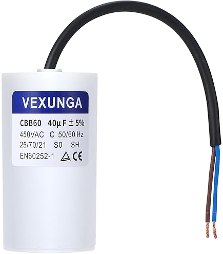 Lumonic Startcondensator 40µF 450V | met Connector I 45x84mm I 40uF I Motorcondensator met kunststof behuizing I Bedrijfscondensator I voor pompen