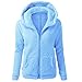 Produktbild TianWlio Mäntel Herbst Winter Damen Jacken Parka Warme Jacken Strickjacken Kapuzenpullover Mantel Winter Warme Wolle Reißverschluss Mantel Baumwollmantel Outwear Blau XL