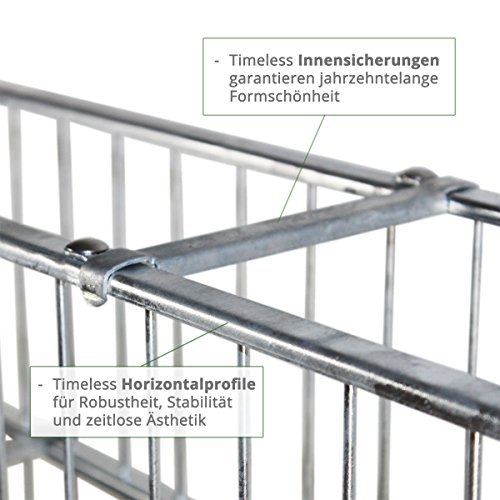 Steinmeier Timeless Gabione 100 x 61 x 20cm VERLÄNGERUNG, feuerverzinkt - 2