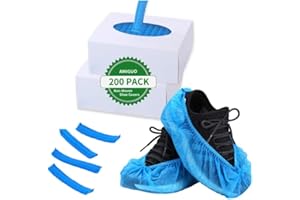 AMIGUO 50/100/200 Pack Non-Woven Shoe Covers Disposable for Indoors, Breathable | Durable | Boot Covers Non Slip, Fits Up to Size 12 UK Men