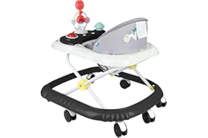 HUOLE Lauflernhilfe für Jungen und Mädchen,Baby Gehfrei Lauflernwagen mit Spielcenter,Geräuscharm, Anti-Rollover, Lernspiele ab 6 Monaten, max. 15 kg (67 x 72 x 92 cm – Schwarz)