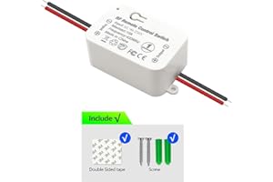 Tedeligo Kit interrupteur sans fil va et vient mini émetteur Radio Sans Fil 433 MHz interupteur sans fil 150 Mètres Plage De Contrôle 2200 Watt Commutateur sans fil Mobile (1 Récepteur)