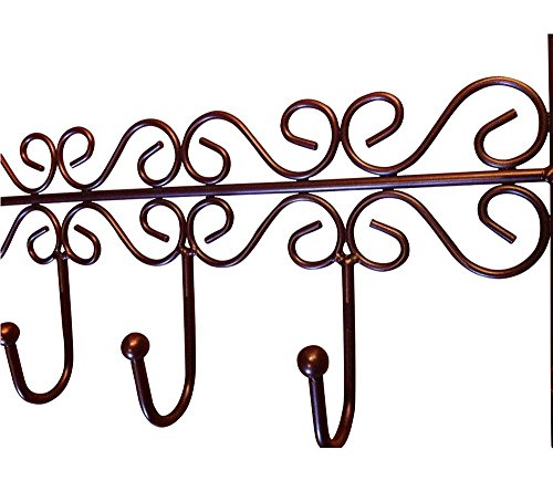 Vintage Türgarderobenleiste Nützliche Handtuchhaken, Metall Verchromt (Braun) - 4