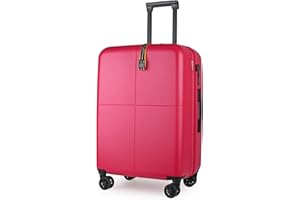 JLY Set di Valigie Rigide in 100% Policarbonato Covestro – Chiusura TSA, Ruote Silenziose, Design Elegante e Massima Organizzazione per Viaggi e Business (1 Pezzo, Rosso Bacche, Media (68cm))