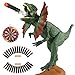 Produktbild Baztoy Dinosaurier Pistole Spielzeug mit 30 Darts für Kinder Junge Mädchen Groß Dino Figuren mit Brüllen Augen Leuchtend Tier Shooter Gewehr Spiel Geschenke für Party Dekoration Garten Indoor Outdoor