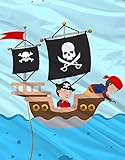 Aminata Kids – Kinderbettwäsche Bettwäsche Kinder 100×135 cm Baumwolle Jungen Pirat Piraten Seeräuber Piratenschiff Schatzinsel Piratenflagge Schatz Schatzkarte Schatzkiste blau Kleinkind KINDERGRÖSSE - 3