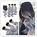 Produktbild FYX Haarverlängerung, 16" 18" 20" With 14" Closure, , Ombre Hair Color #1B/#Grey, Stück: 4