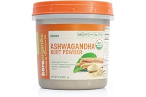 BareOrganics Ashwagandha Root Powder, 8 Oz