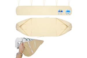 SHUOJIA Funda Protectora Para Toldos Jardín Para Patio, Cubierta Protectora Contra La Intemperie, Bolsa De Almacenamiento Para Impermeables Invierno, Manual Cubierta Antipolvo Para Patio (3M,Beige)