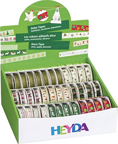 Preisvergleich Produktbild Heyda 203584396 Klebefilm Deko Tapes Display (Weihnachten, Klebeband, wieder ablösbar, Bandgröße, Menge 36)