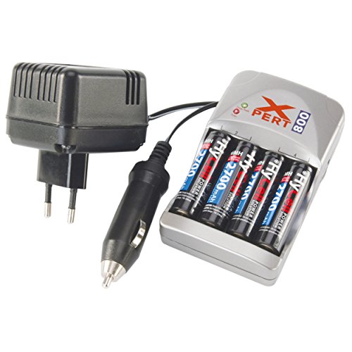 spécifications HYCELL 5207273 Chargeur Xpert 800 pour accus AA ou AAA NiMh/NiCd livré avec 4 AA NiMh 2700mAh