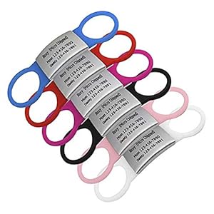 Etiquetas para perro, etiquetas personalizadas para nombre de mascota, etiqueta de identificación para perro, placa de identificación personalizada para mascotas, hecha de acero inoxidable y goma