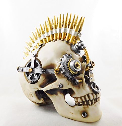 Steampunk Skull | Gears of War | Bone Colour Statue Figurine Ornament | 2918
