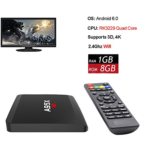 ANTSIR R1 Android 6.0 Caja de TV Amlogic Rockchip RK3229 Cuádruple núcleo Cortex A7 1.5GHz 32 bits 4K Google Smart Media Player WiFi- HDMI de ANTSIR