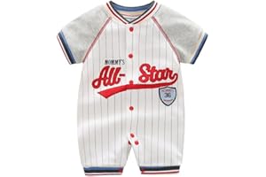 MINIZONE Kombinezon dziecięcy letni chłopięcy kombinezon z krótkim rękawem body dla noworodka bawełna strój 3-12 miesięcy