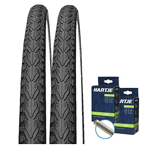 SET: 2 x Kenda K935 SCHWARZ Fahrradreifen 40-622 / 700x38C + SCHLÄUCHE Autoventil