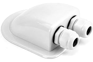 QWORK® 1 Piezas IP68 Impermeable ABS Solar Doble Cable Entrada Gland-Weather Resistente Doble Cable de Entrada para Paneles solares de RV, Caravana y Marina, Color Blanco