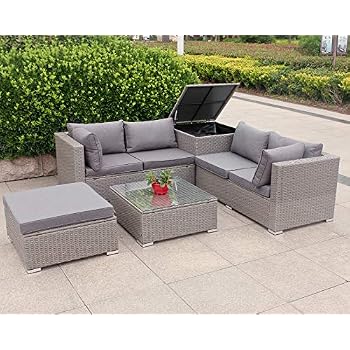 Amazon.de: Hansson.Sports Rattan Polyrattan Lounge ...