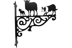 STEEL IMAGES Border Collie & Sheep Ornamental Bracket