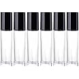 PHARCOS Classic Transparent Glass Roll On Bottles with Black Cap for Essential Oils, Perfumes, Lip Balms, Aromatherapy | Refillable Reusable & Eco- Freindly Leakproof Bottle - 10ml (Pack of 6)