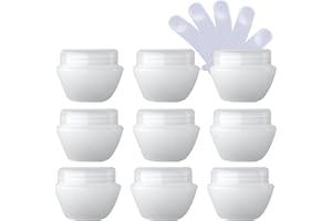 TIANZD 12 Pièces Vides Petit 10 ml Transparent Pot en Plastique avec Couvercle 10 g Pots de Cosmétique Crème de Bouteille Contenant pour des Produits Cosmétiques Baume à Lèvres avec 6x Spatules