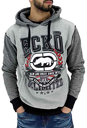 Ecko Uomo Copricapo Felpa con Cappuccio - Grigio, S