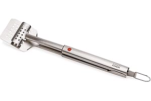 Joseph Joseph GrillOut BBQ Turner Tongs, 2-in-1 with Retractable Head, Durable Stainless Steel, Compact Storage, Easy to Clean