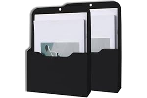 QHKLEW 2 Stück Magnetischer Aktenhalter, Magnetischer Stifthalter, A4 Dokumentenhalter Bürobedarf Aufbewahrung, mit Starkem Magneten, für Whiteboards, Kühlschrank, Zuhause, Schwarz