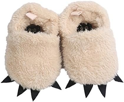 Aozen Baby Boys Girls Bear Paw Animal Slipper Boots Toddler Infant Crib Shoes First Walking Prewalker Shoes WD28-Khaki-L