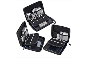 SILCOSTAR Funda protectora rígida de EVA para almacenamiento de viaje para Nintendo 2DS Game y accesorios con doble cremallera y 8 soportes para juegos Nintendo 2DS (negro)