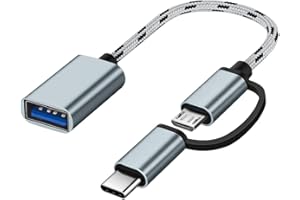 Seminer Adattatore 2 in 1 USB C/Micro a USB 3.0, USB C a USB, Convertitore da Micro a USB Cavo Adattatore OTG Compatibile con iMac Android Google Samsung Galaxy, ecc. Grigio