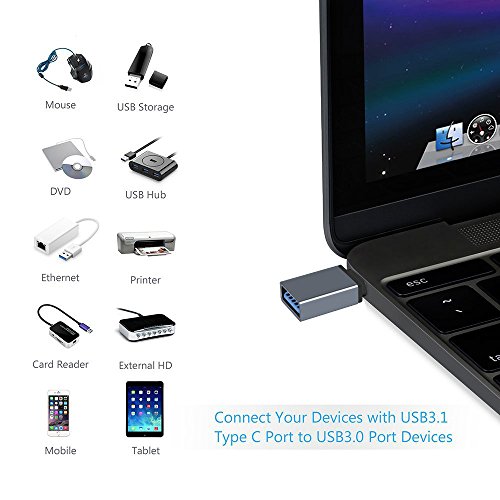 Lyhoon high speed usb typ C hub typ C auf USB 3.0 Adapter für USB Typ-C-Geräte/Macbook/Galaxy Note 7/OnePlus3/Moto Z/Chromebook Pixel/Nexus 5X/Nexus 6P/Nokia N1 Tablet usw - 4