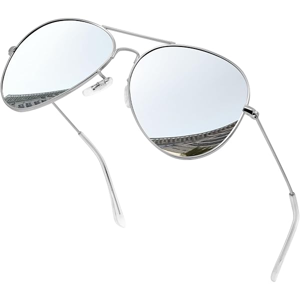 Silver Rhinestone Trimmed Pilot Sunglasses with UV Protection Amazon.com: SA106 Silver Rhinestone Trim Pilot Sunglasses  main image 2