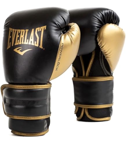 Everlast Powerlock2 Boxing Gloves White/Gold 12oz - Enhanced