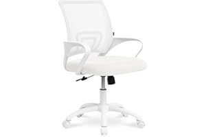 SAMIRA Sedia da ufficio ergonomica girevole – Happy (Bianco)