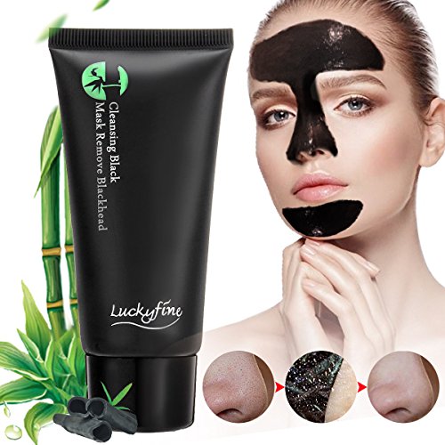 Bambuskohle Gesichtsmaske, LuckyFine Reinigungsmaske Tiefenreinigende Mitesser Akne Entferner Peel Off Schwarz Maske - 3