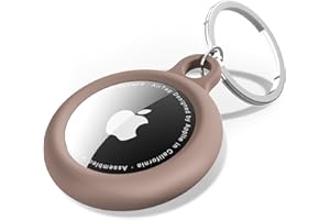 oakxco for Airtag Keychain Silicone, Airtag Holder with Key Ring, Air Tag Cover Cute Accessories for Kids, Luggage, Car Dog Collar, Car, Compatible with Apple Airtag Case Waterproof, Brown