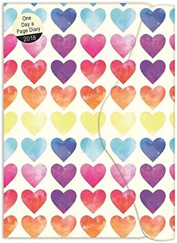 Tallon A5 Colourful Hearts Organiser Planner Diary with Magnetic Closure &amp; Pen (Big Hearts)
