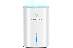 Deshumidificador Pequeño, Homtronics 1000ml Deshumidificador Mini bajo Consumo para el Hogar, Apagado Automático, Antihumedad Absorbente, Deshumidificadores para la Habitaciones y Baño y Armario