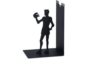Balvi - Hamlet fermalibri decorativo in metallo di colore nero. Design originale