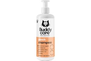 Buddycare Peach Cat Shampoo - Shampoo pulizia profonda per gatti - Profumo fruttato - Con aloe vera e vitamina B5, 500 ml