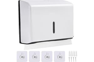 PORFOYO Dispensador de toallas de papel sin taladrar, dispensador de toallas para toallas de papel, dispensador de toallas de papel, soporte para toallas de papel sostiene hasta 200 toallas de papel para