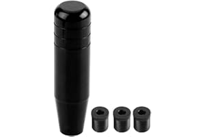 QIILU Gałka dźwigni zmiany biegów do samochodów uniwersalnych. Gałka dźwigni zmiany biegów 13 cm wykonana z czarnego metalu