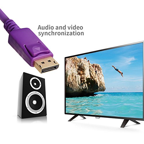 DisplayPort Kabel, 1.8m DisplayPort zu DisplayPort Ultra HD 1080p 4K-Auflösung Bereit Cable (lila) von SZCTKlink - 5
