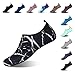 Produktbild Strandschuhe Badeschuhe Schwimmen Aqua Barfuß Wassersport Yoga Schuhe Leicht Rutschfeste für Damen Herren (Schwarz 03, 41/42EU) (Asian size 42-43)